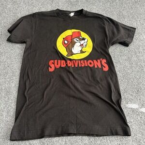Buc-ees Classic Beaver Logo  Small  Sleeve Black  T-Shirt